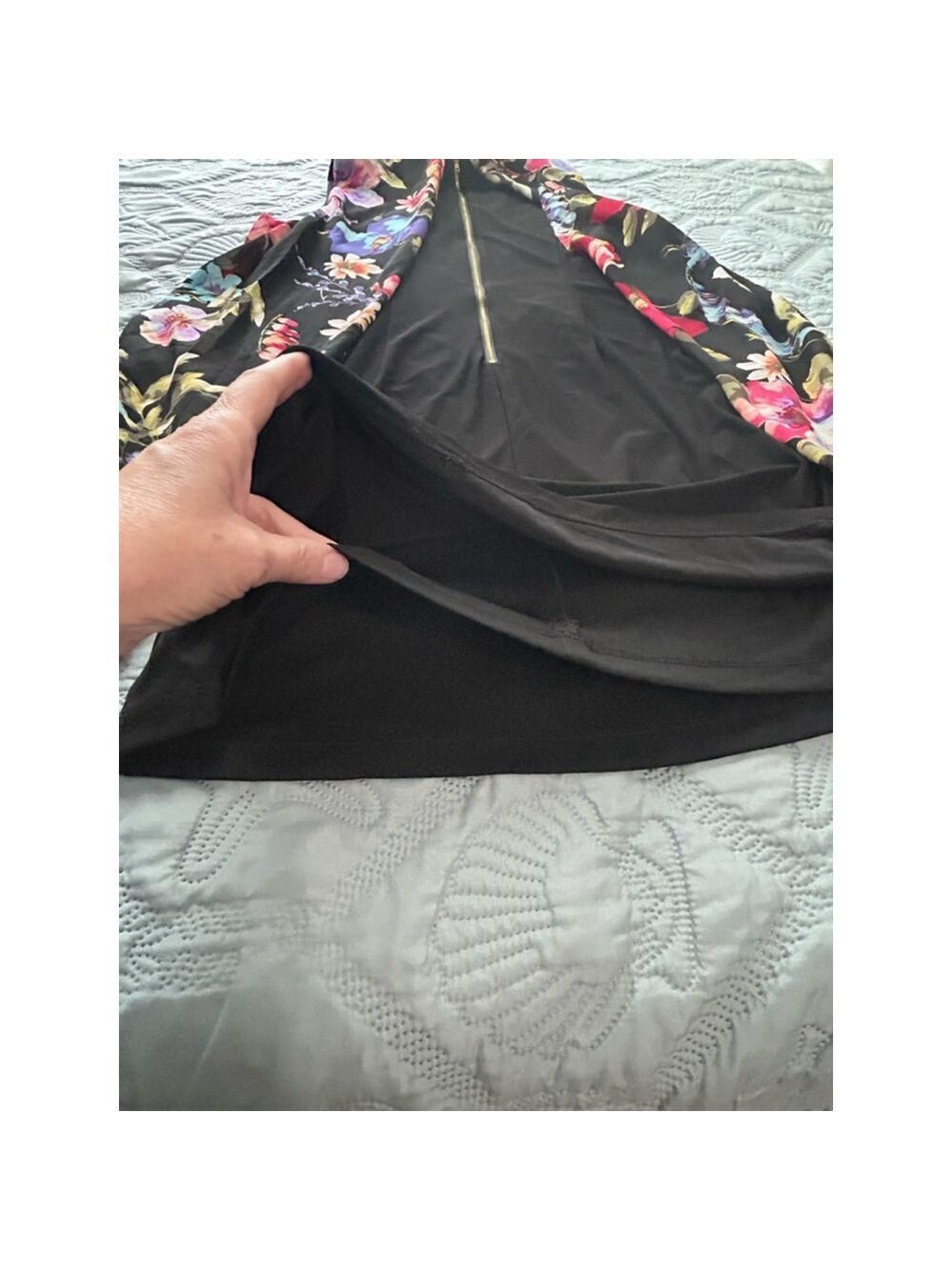 SL Fashions New York Dress Size 10 Black Floral - Picture 11 of 13